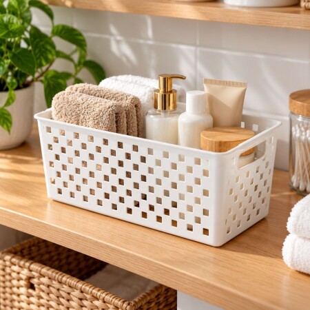 Cesto Organizador Blanco Quadratta 27x12x12cm Cesto Organizador Blanco Quadratta 27x12x12cm
