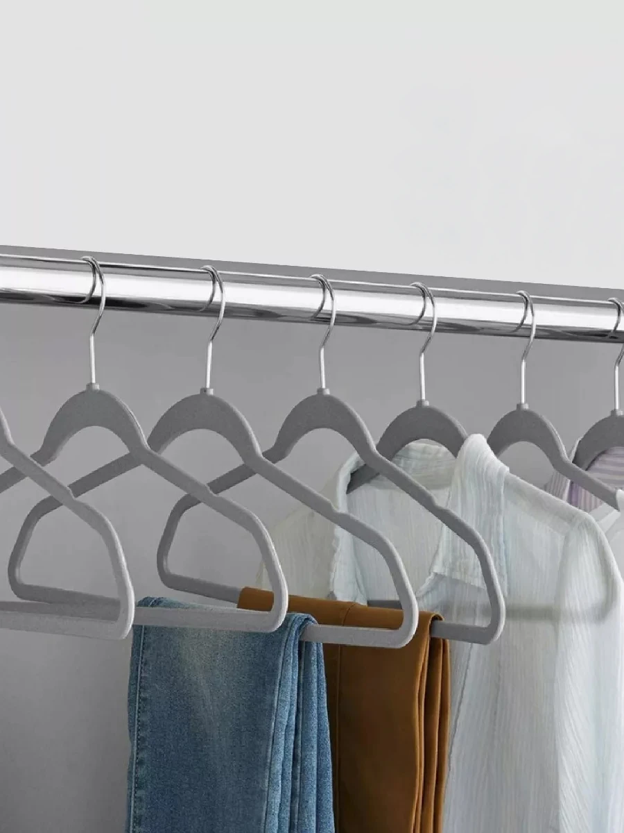 PERCHAS DE TERCIOPELO SET X 5 - GRIS 