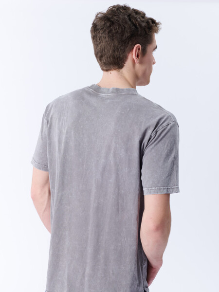 Remera Lavada Gris Oscuro