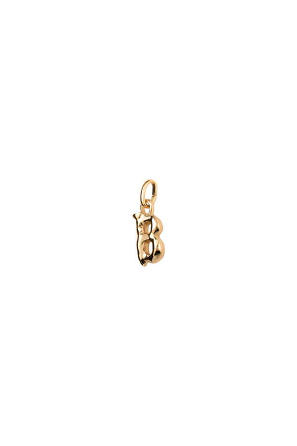 CHARM DE ALEACION DE METALES BAÑADO EN ORO DE 18 K CON FORMA DE LETRAB CON ARGOLLA Charm
