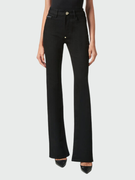 PHILIPP PLEIN - pantalones acampanados de mezclilla negros Negro