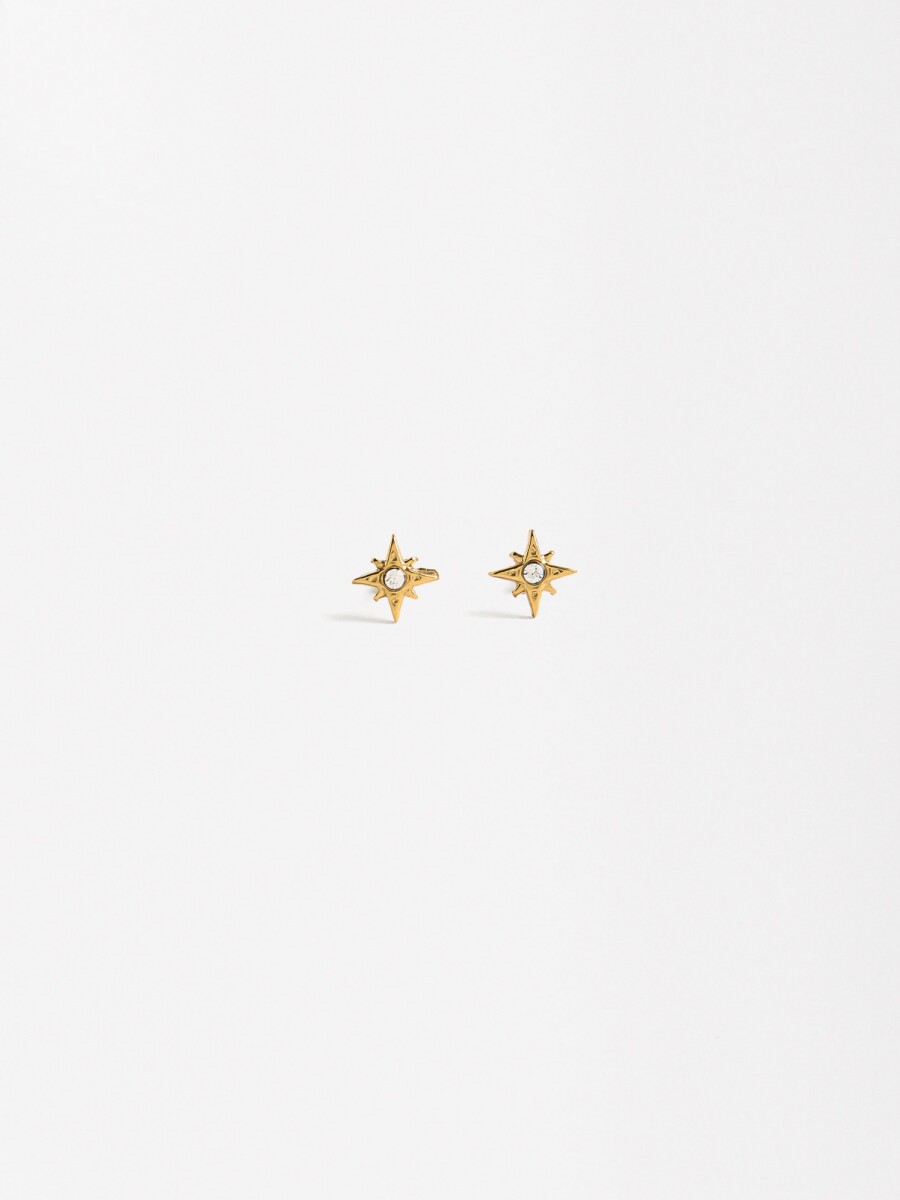 Set De Collar Con Pendientes Estrella - Acero Inoxidable gris