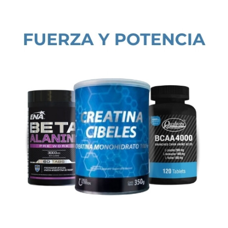 PACK FUERZA Y POTENCIA - Creatina cibeles, BCAA y Beta Alanina PACK FUERZA Y POTENCIA - Creatina cibeles, BCAA y Beta Alanina