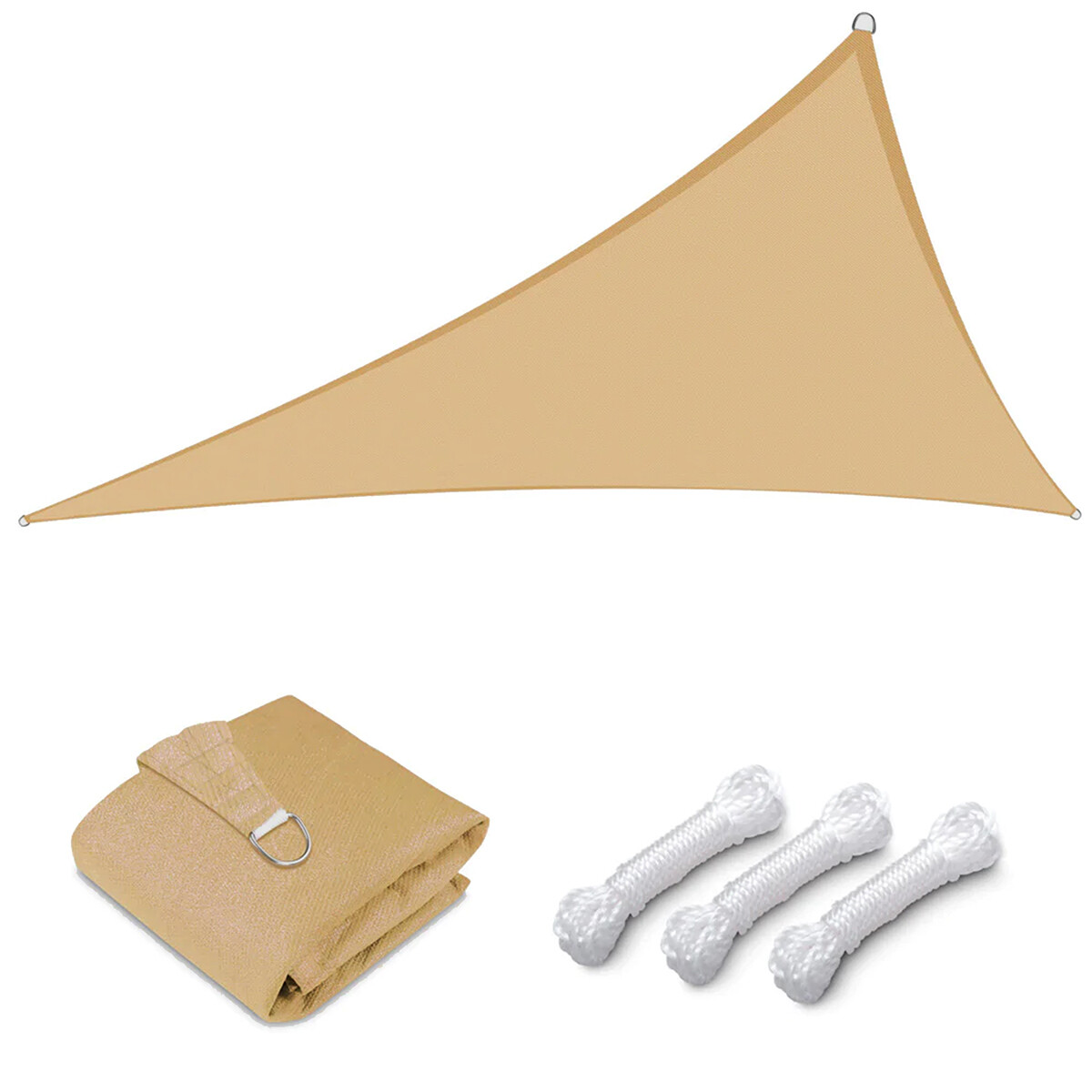 Toldo vela triangulo impermeable 5x5x5 mts - BEIGE 