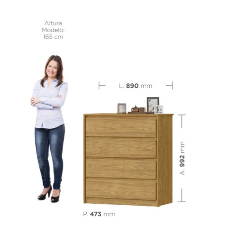 Comoda Cajonera Carla para Dormitorio 4 Cajones con Rieles Telescópicos - Marrocos Comoda Cajonera Carla para Dormitorio 4 Cajones con Rieles Telescópicos - Marrocos