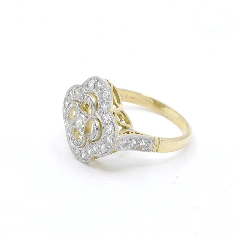 Anillo Oro 18K, Platino, Brillantes Y Diamantes Anillo Oro 18K, Platino, Brillantes Y Diamantes
