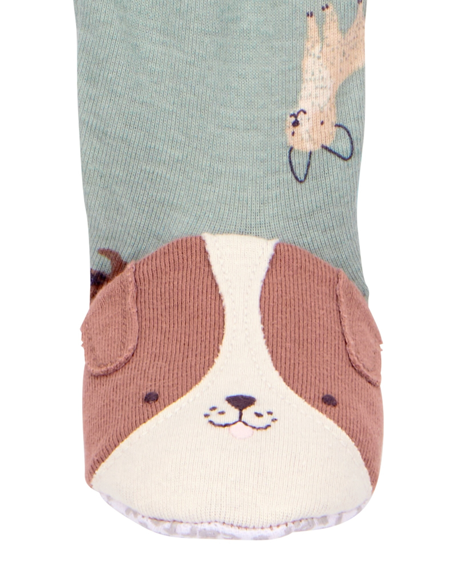 Pijama una pieza de algodón, con pie, diseño perros. Talles 2-5T Sin color