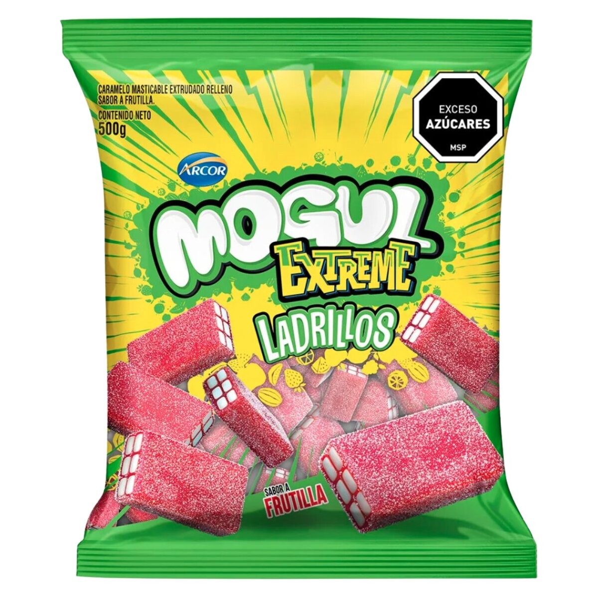 Gelatina Ladrillos Mogul Extreme Frutilla 500g 