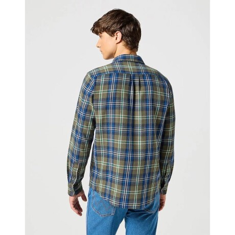 Camisa Wrangler de Hombre - 1 PKT SHIRT - W112357239GREENBLU ELD