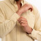 Camisa m/l lisa efecto lino beige