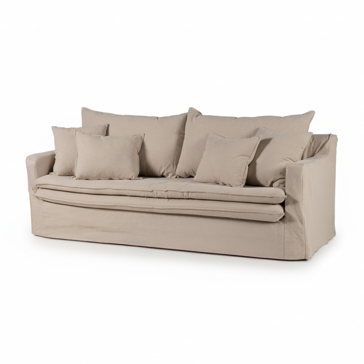 Sofá Gin con Funda - Tela Rústica - 3 cuerpos - TD5263-1636 (Capuccino) 