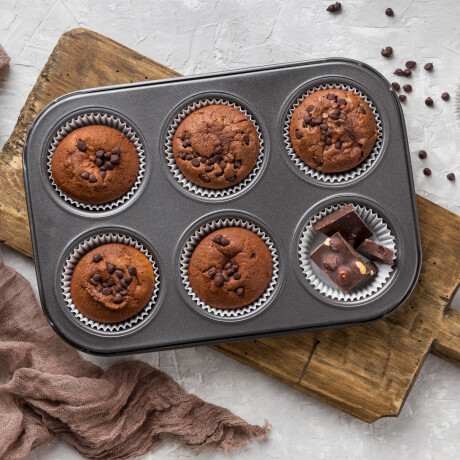 Molde Muffins Pirotines Silicona x6 Reutilizables Negro