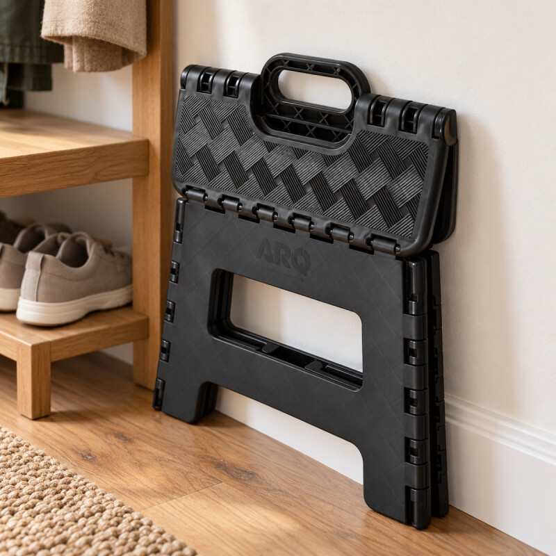 Banqueta plegable negra 34 cm NEGRO