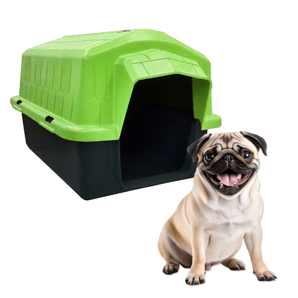 Casa Casilla Cucha Perro Mascota N3 Plastico Raza Mediana Color Variante Verde