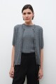 Cardigan manga corta con estructuras gris melange