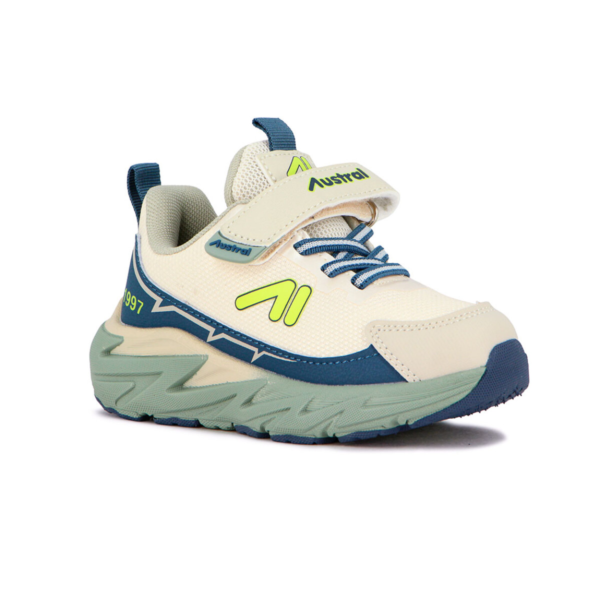 Austral Calzado Deportivo Niño C/velcro Y Cordon Elastico/suela Rayo / Blanco-azul - Blanco-azul 