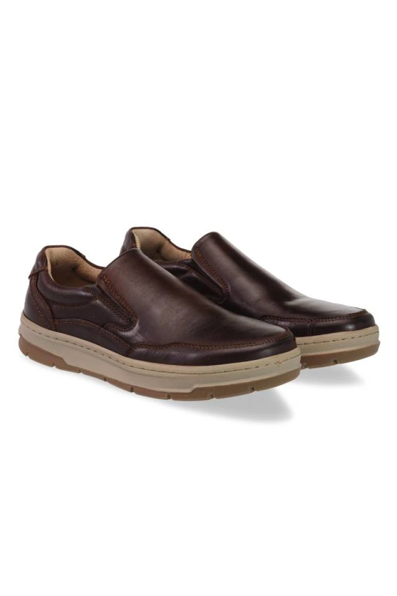 ZAPATO CUERO SIN CORDONES - Marron 