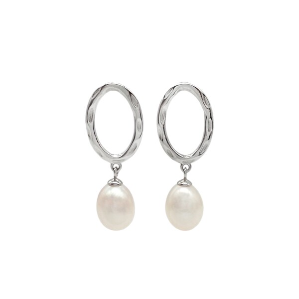 Caravanas Óvalo Perlas-Plata 925-Con Perla-CA3208 Conperla