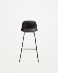 Taburete Altea negro y patas de acero con acabado negro 75 cm