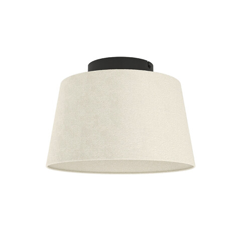Lámpara de techo E27 acero negro y pantalla blanca EG6150
