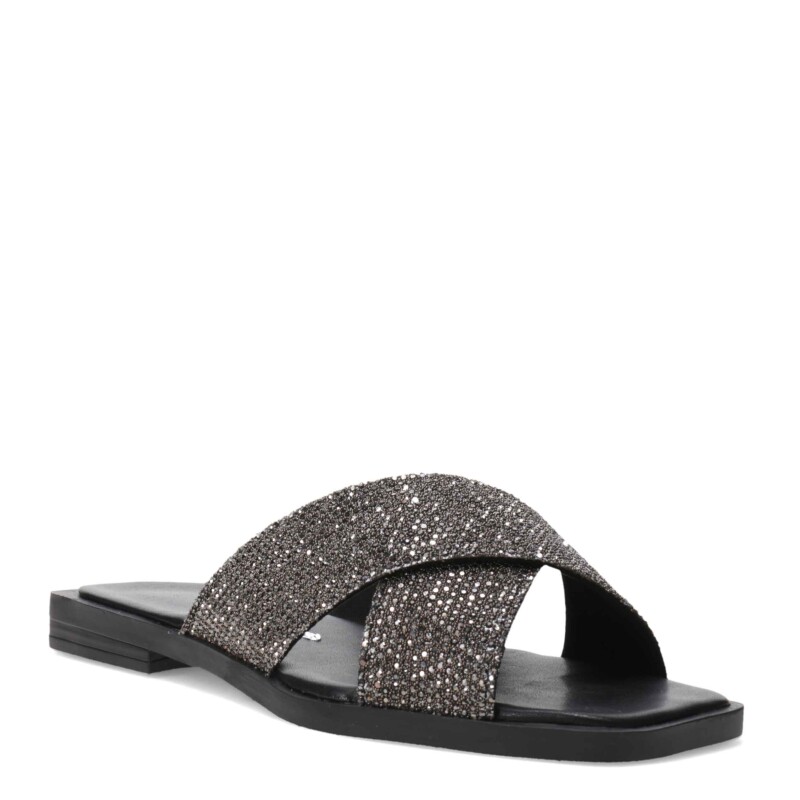 Sandalias de Mujer Bottero con Tiras Cruzadas de Brillos Negro