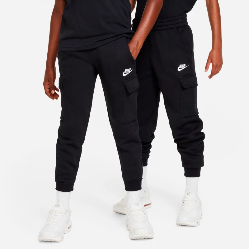 Pantalón Largo Nike Sportswear Club Fleece Cargo de Niños Negro