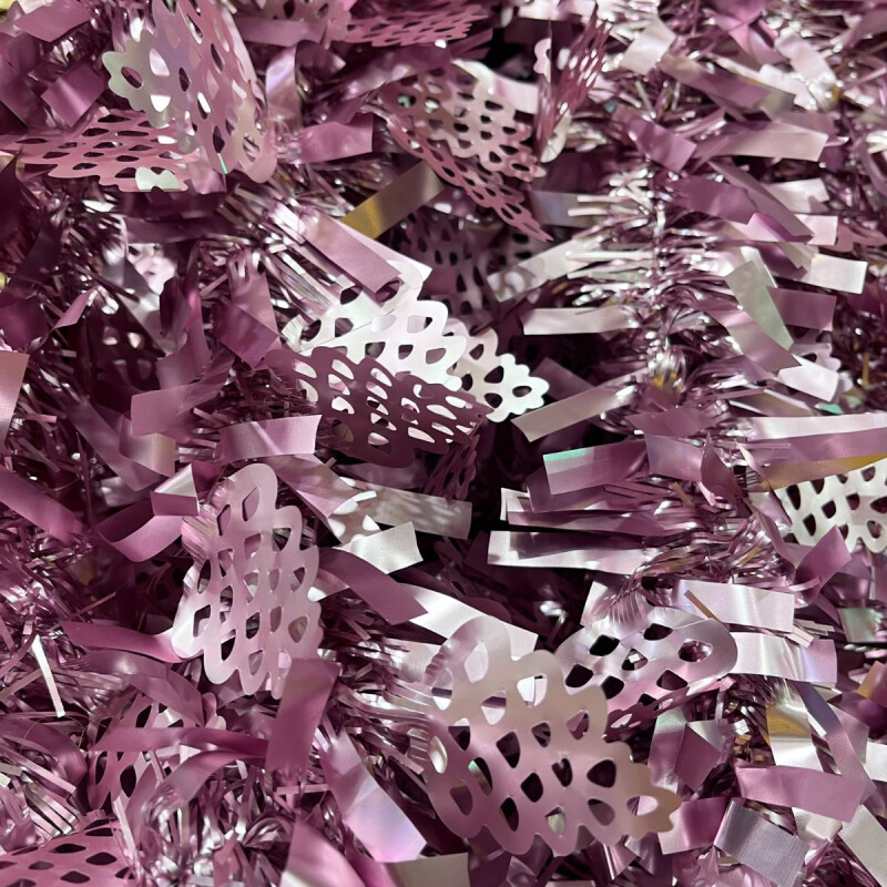 Guia/Boa Navideña con DIseño Rosa