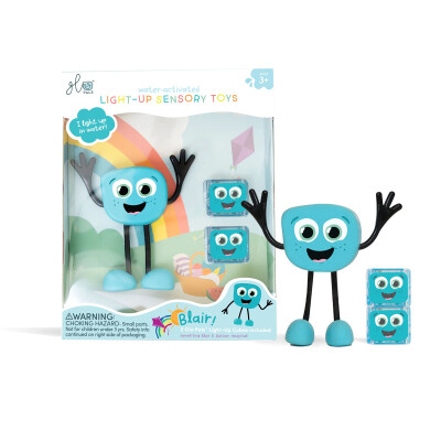 Glo Pals Set personaje + 2 cubos iluminados Azul