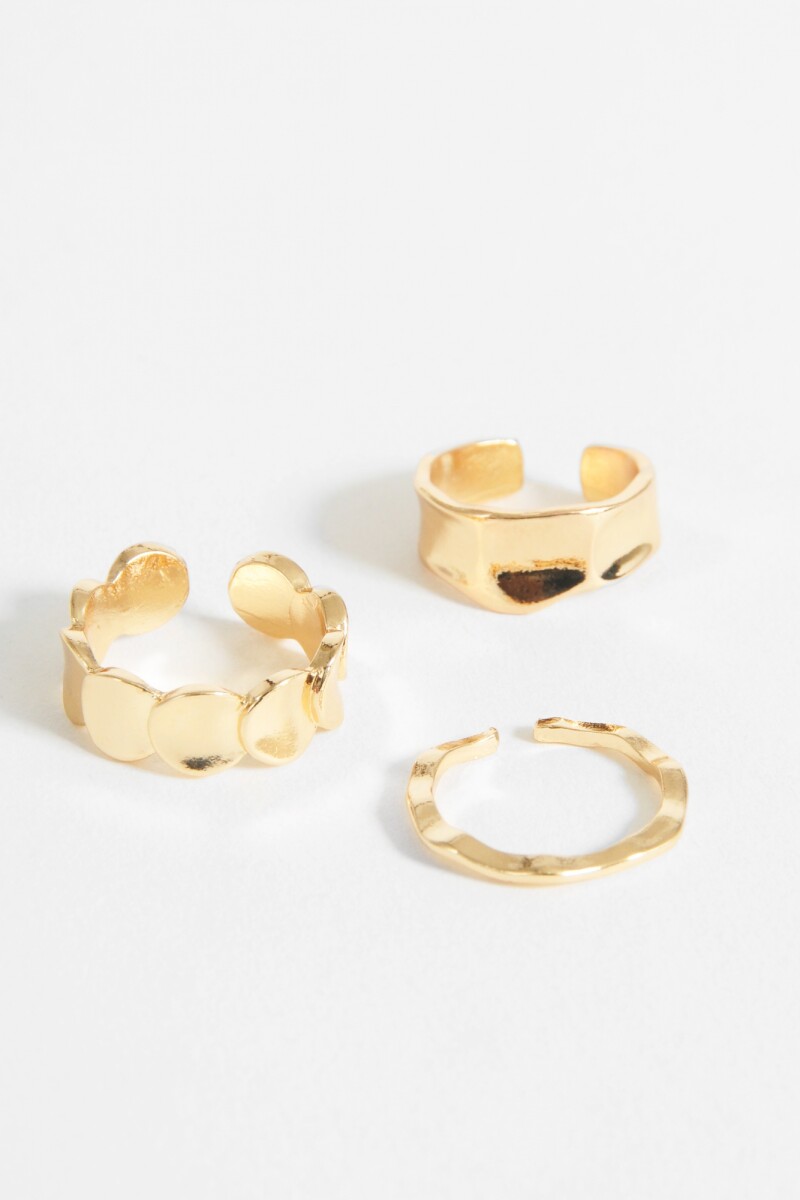 Set de anillos textured dorado