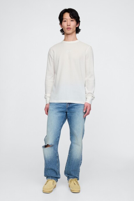 Remera Logo Gap Manga Larga New Off White