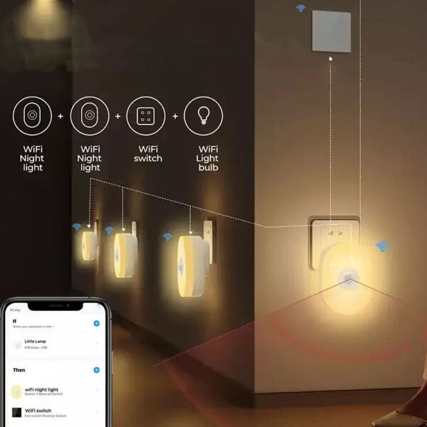 Lámpara Smart Tuya Yd001w TUYA SMART SENSOR PIR + LUZ WIFI YD001W