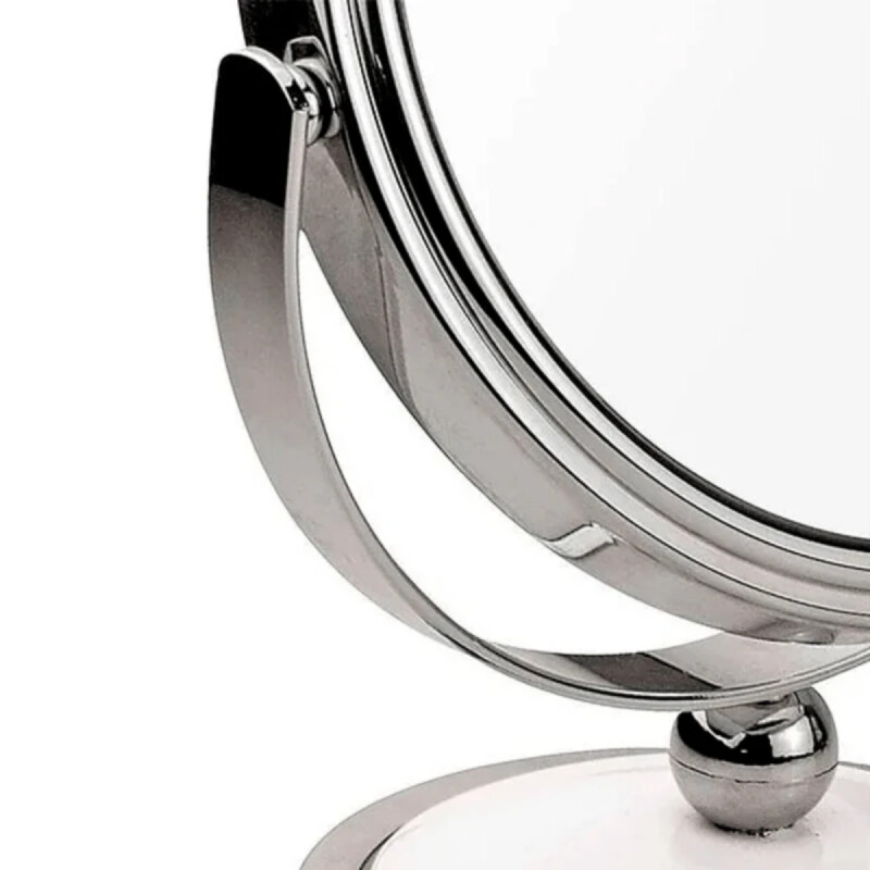 Espejo maquillaje de pie aumento doble cara PLATA