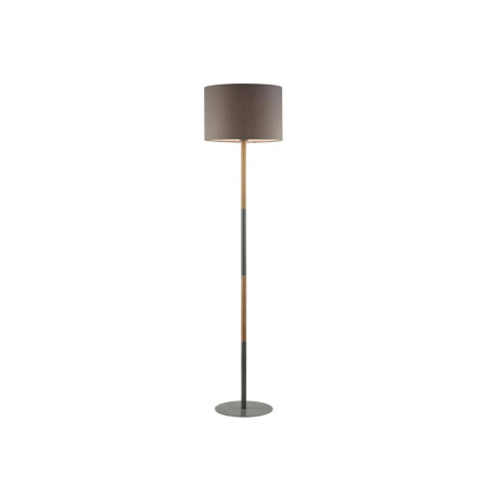 Lámpara De Pie Pantalla Tela Metal Moderna Gris