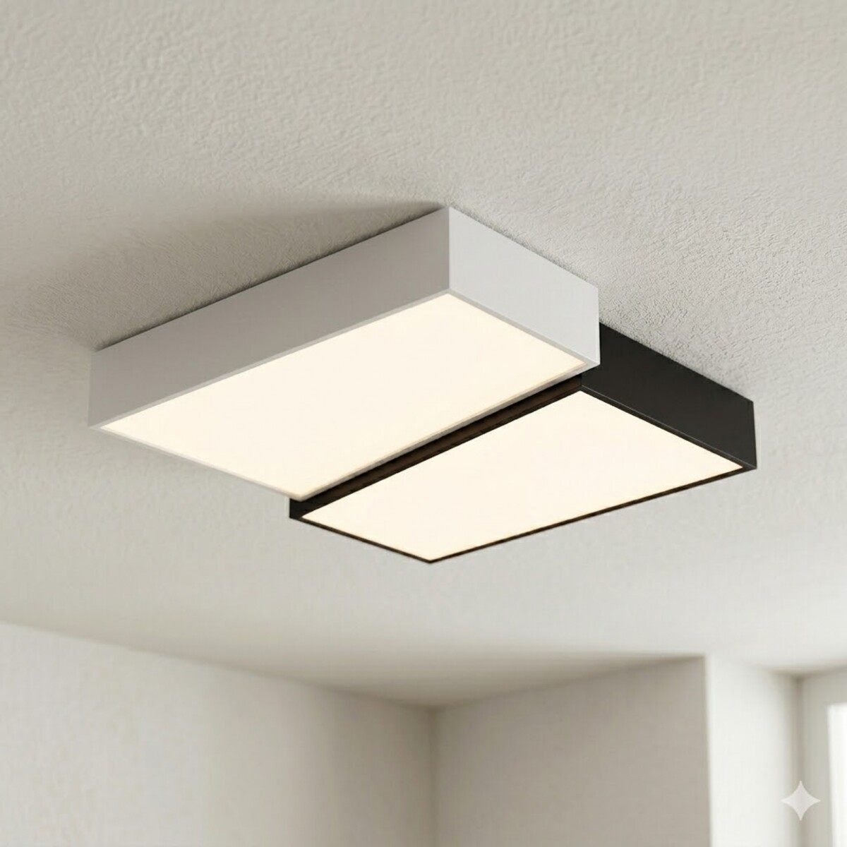 Plafón led moderno rítmico, blanco y negro 24w - 40 cm 