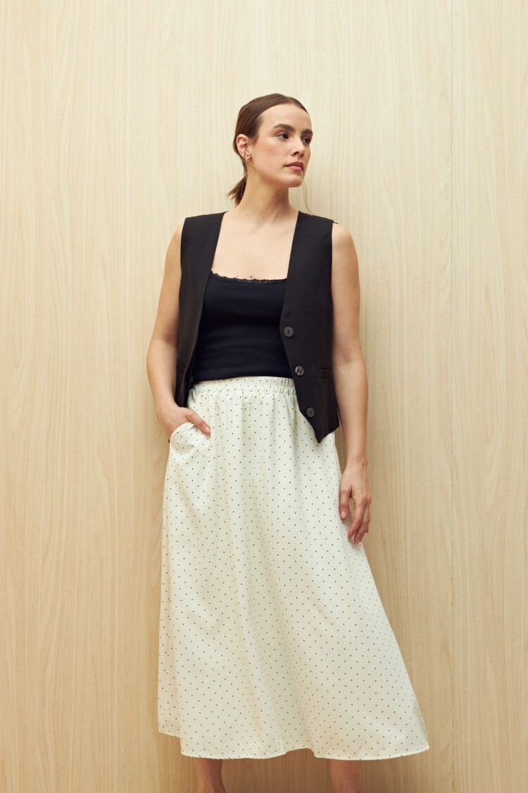 FALDA BARSILIA Negro/Blanco