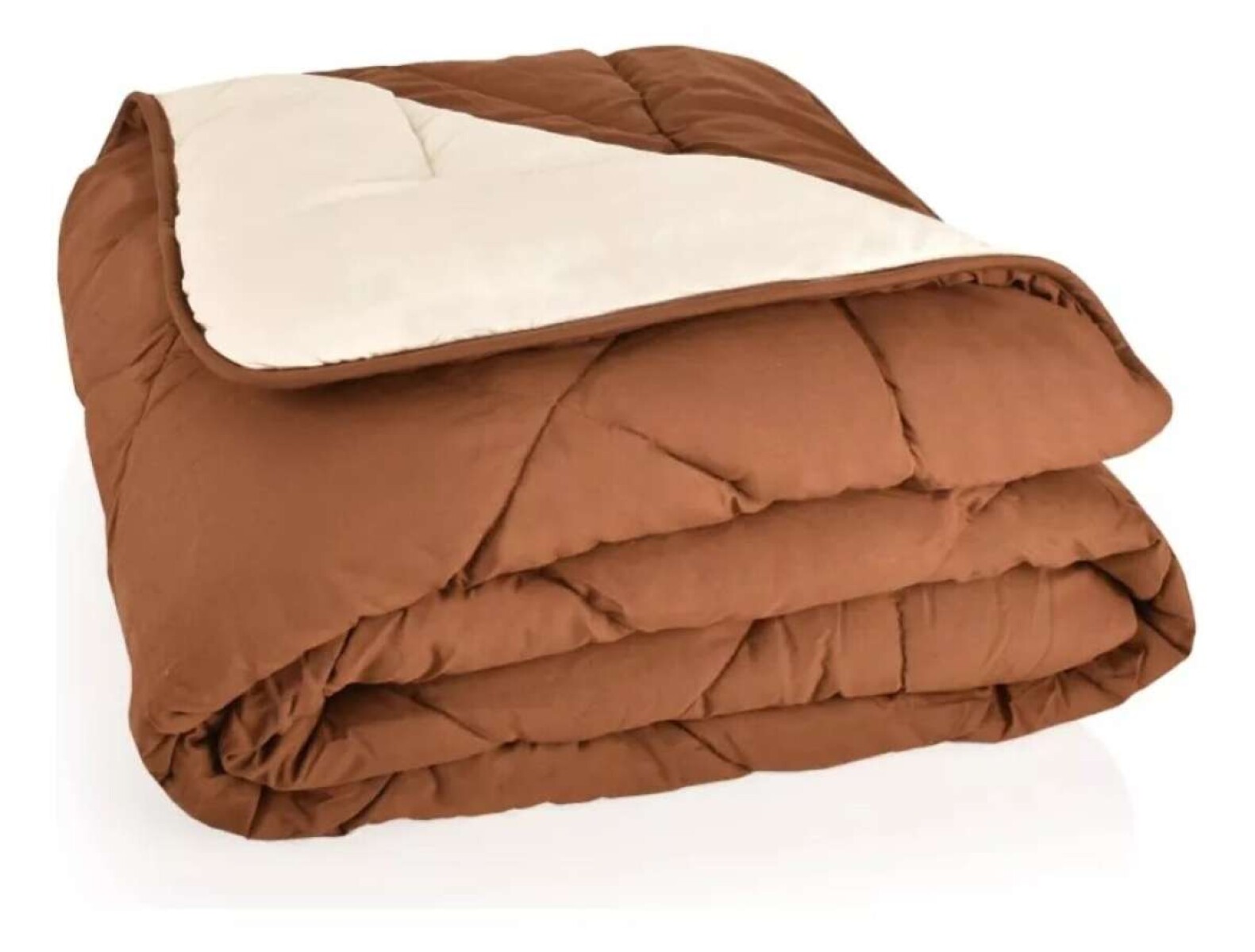 Acolchado Reversible 1 Plaza - Marrón 