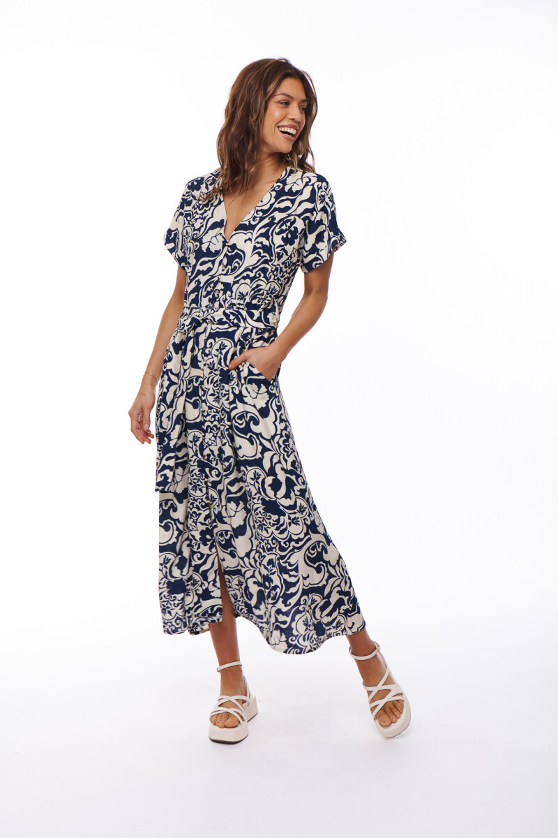 VESTIDO LILIA ESTAMPADO AZUL