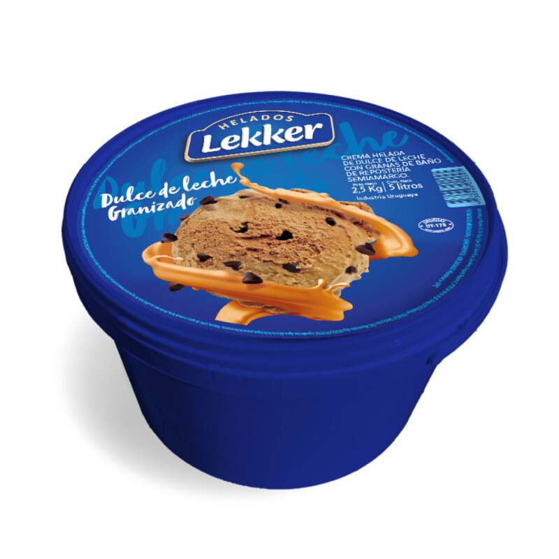 HELADO LEKKER 5L DULCE DE LECHE GRANIZADO HELADO LEKKER 5L DULCE DE LECHE GRANIZADO
