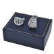 Caravanas clips caladas en oro 18k blanco, con brillantes Caravanas clips caladas en oro 18k blanco, con brillantes