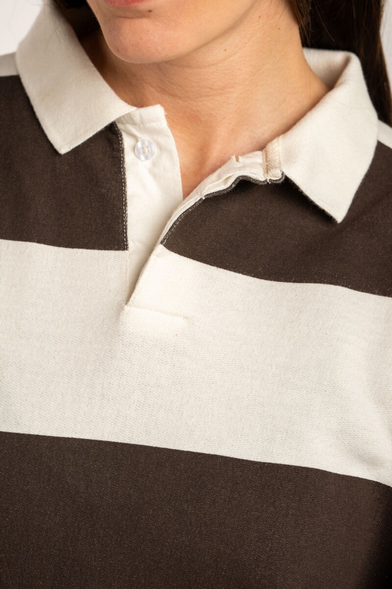 Sweater Polo Algodon Marron