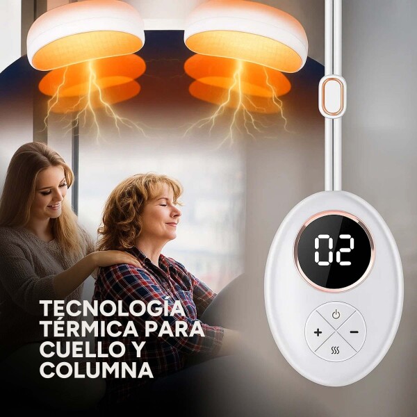 Masajeador de Cuello Colgante Eléctrico con Calor 5 Modos Color Blanco