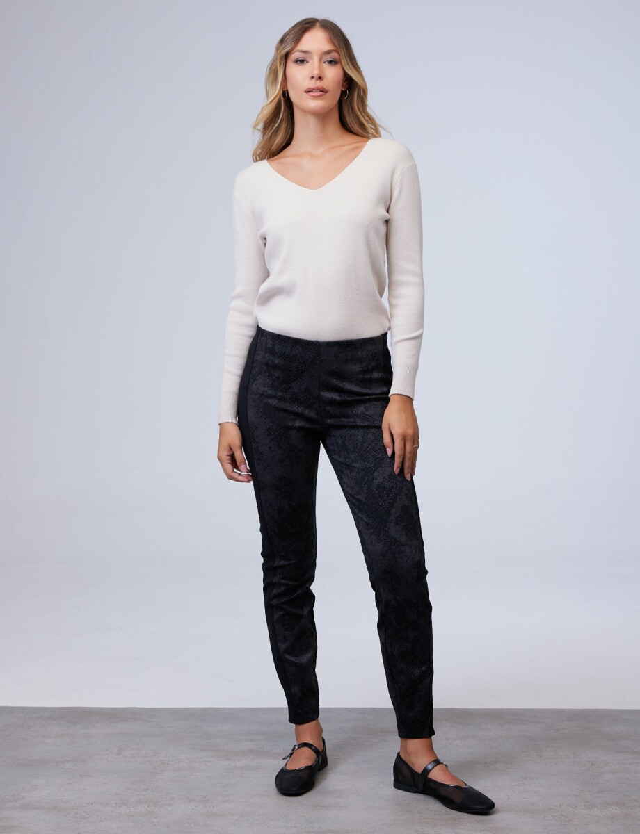 Pantalón Animal Print - Negro/gris 