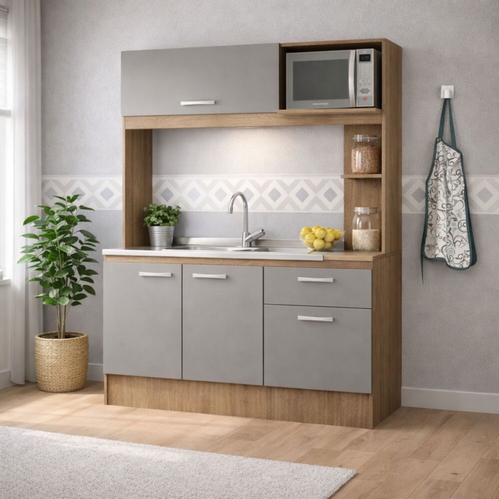 KIT DE COCINA - INTEGRADA GRANDE CARVALHO GRIS