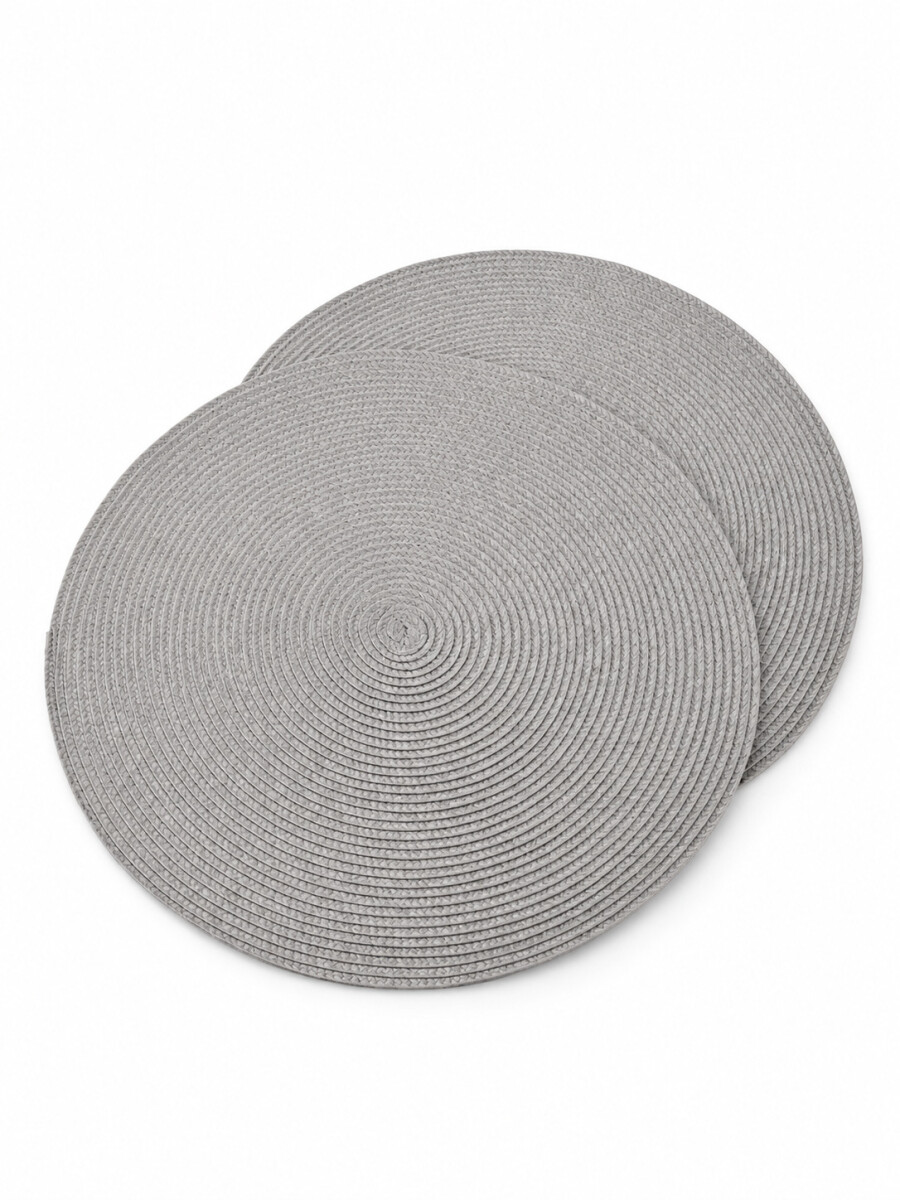 INDIVIDUAL REDONDO SET X 2 - PLATEADO 