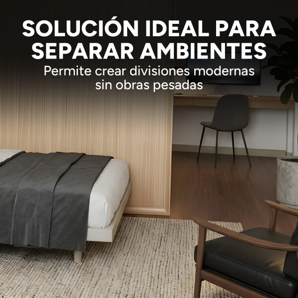 Riel P/ Panel Separador Ambientes Símil Madera 300 x 8,5 Cm Marrón 1
