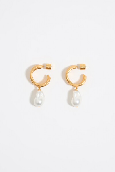 PENDIENTES ARO PERLA Blanco