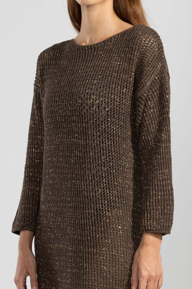 FRINGES DRESS Chocolate