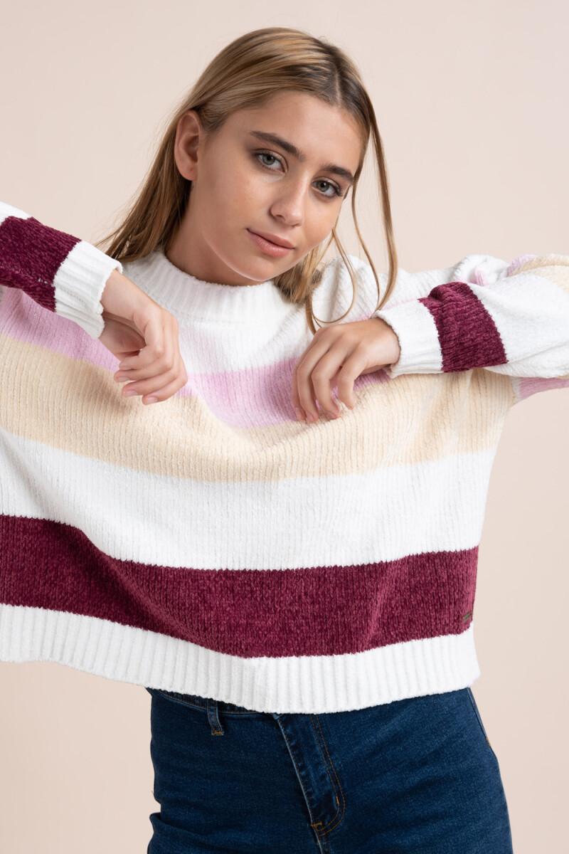 Sweater tejido chenille Rayas