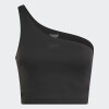 Top Reebok Lux One Shoulder Fitted Cropped Negro