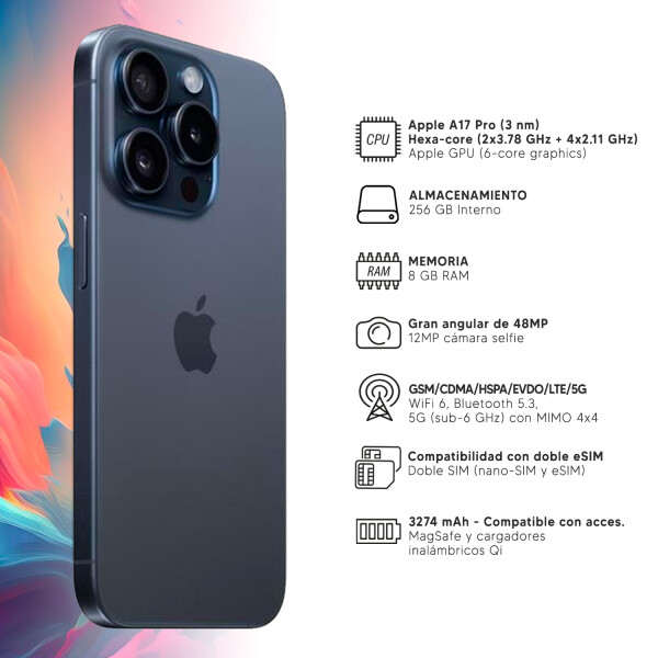 Iphone 15 Pro 6/256 Gb 5g AZUL